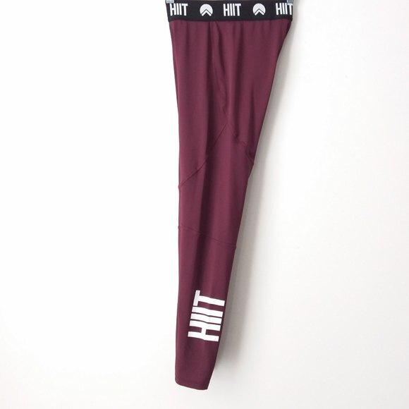 HIIT Burgundy Logo Active Leggings S - Picture 6 of 9